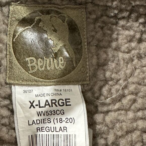 Bernie Full Zip Vest Jacket Women XLarge Outdoors Green Sherpa - Picture 2 of 9